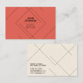 Geometrische Musterlinie künstlerisches modernes Visitenkarte (Vorne/Hinten)