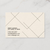 Geometrische Musterlinie künstlerisches modernes Visitenkarte (Rückseite)