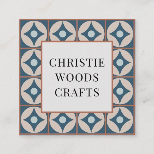 Geometrische Musterquadrat-Visitenkarte Quadratische Visitenkarte (Vorderseite)