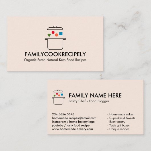 geometrische Nahrung in Keks Visitenkarte (Vorne/Hinten)