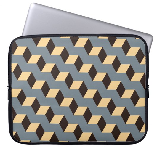 geometrische nahtlose Kachel mit kubischer Treppe  Laptopschutzhülle (Vorderseite)