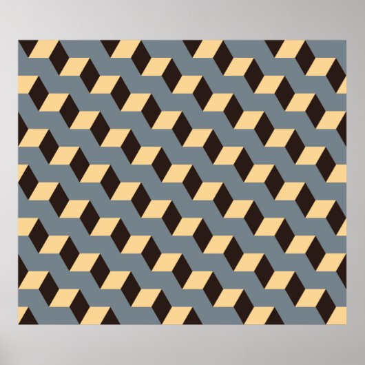 geometrische nahtlose Kachel mit kubischer Treppe  Poster (Vorne)