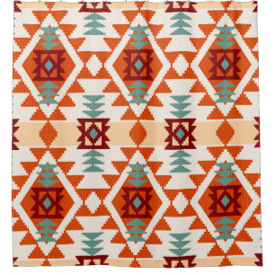 Geometrische Nahtlose Muster im indianischen Stil Duschvorhang