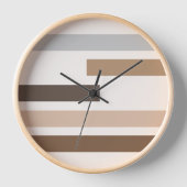 Geometrische natürliche Erdtöne Streifen Kunstmust Uhr (Vorderseite)