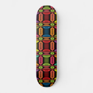 Geometrische Neon Skateboard