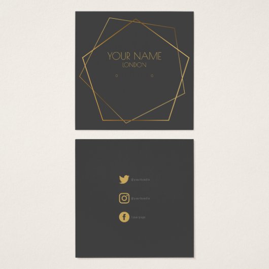 Geometrische Ohrringhalter und soziale Symbole (Vorne & Hinten)