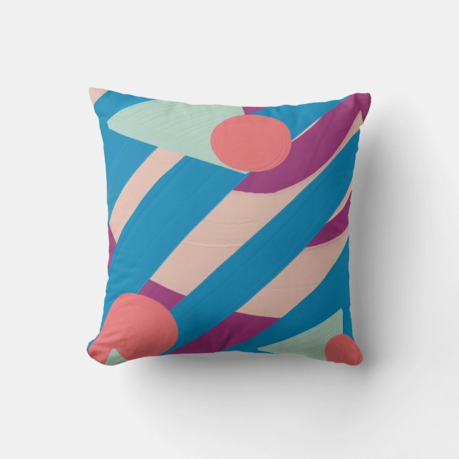 Geometrische Ölformen Vintage Palette Kissen (Vorderseite)