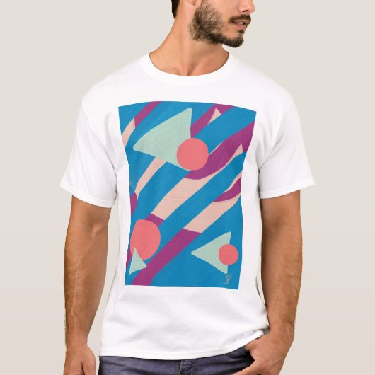 Geometrische Ölformen Vintage Palette T-Shirt (Vorderseite)