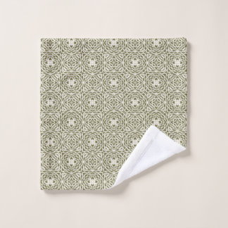 Geometrische Oliven-Blumen-Gitter Badhandtuch Set