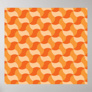 Geometrische Orangenschatte: Abstrakte Streifen Poster