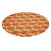 Geometrische Orangenschatte: Abstrakte Streifen Schneidebrett (Ecke)