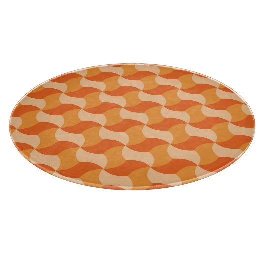 Geometrische Orangenschatte: Abstrakte Streifen Schneidebrett (Ecke)