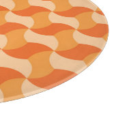 Geometrische Orangenschatte: Abstrakte Streifen Schneidebrett (Ecke)