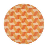 Geometrische Orangenschatte: Abstrakte Streifen Schneidebrett (Vorderseite)