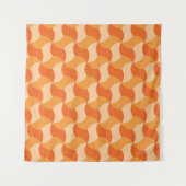 Geometrische Orangenschatte: Abstrakte Streifen Wandteppich (Vorderseite (Horizontal))