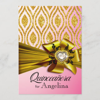 Geometrische Ovalen für Glitzer aus Quinceanera |  Einladung