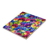 Geometrische Pansy-Blume lebendig Fliese (Seite)