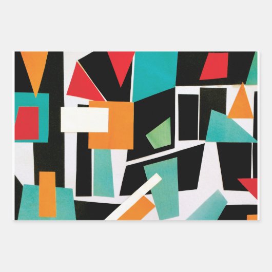 Geometrische Papierblätter Geschenkpapier Set (Vorderseite 3)