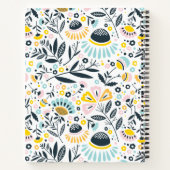 Geometrische Pastelblumen mit Angaben zur Namenspl Notizblock (Rückseite)