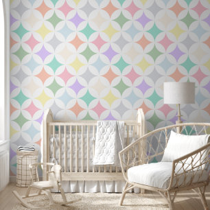 Geometrische Pastelkreise und Diamantmuster Tapete