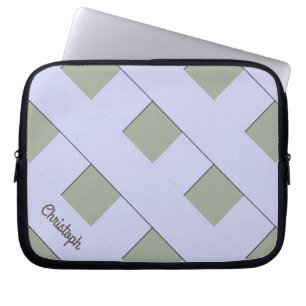 Geometrische, pastellfarbene Linien mit Namen Laptopschutzhülle