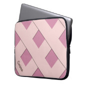 Geometrische, pastellfarbene Linien mit Namen Laptopschutzhülle (Vorderseite Links)