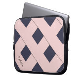 Geometrische, pastellfarbene Linien mit Namen Laptopschutzhülle (Vorderseite Links)