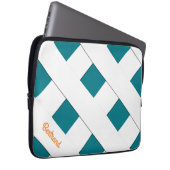 Geometrische, pastellfarbene, weiße Linien mit Nam Laptopschutzhülle (Vorne Rechts)