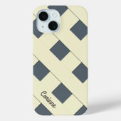 Geometrische, pastellgelbe Linien mit Namen Case-Mate iPhone Hülle (Rückseite)