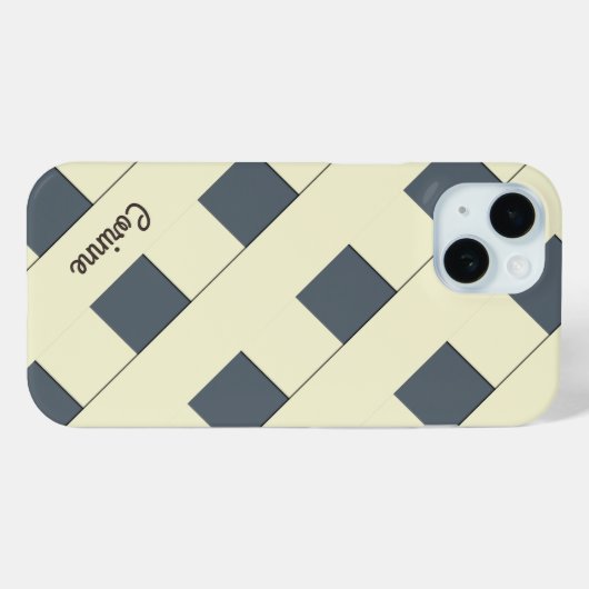 Geometrische, pastellgelbe Linien mit Namen Case-Mate iPhone Hülle (Rückseite (Horizontal))