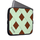 Geometrische, pastellgrüne Linien mit Namen Laptopschutzhülle (Vorne Rechts)