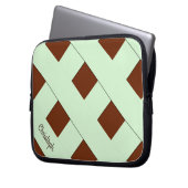 Geometrische, pastellgrüne Linien mit Namen Laptopschutzhülle (Vorderseite Links)