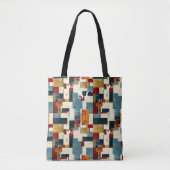 Geometrische Patchwork-Mischung in Rot, Gelb, Blau Tasche (Vorderseite)
