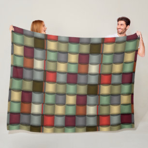 Geometrische Patchwork-Plüschdecke Fleecedecke
