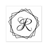 Geometrische Pentagons rahmen Single Initialmonogm Permastempel (Design)