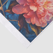 Geometrische Peony Art für Decoupage Blue Backgrou Seidenpapier (Ausschnitt)