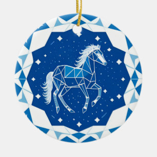 Geometrische Pferde-Illustration Keramik Ornament