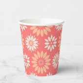 Geometrische Pfirsiche und Gemusterte Creme Pappbecher (Links)