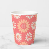 Geometrische Pfirsiche und Gemusterte Creme Pappbecher (Vorderseite)