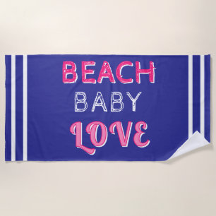 Geometrische Pink Blaue Strand Baby Liebe Strandtuch