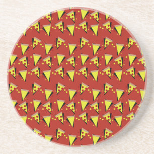 Geometrische Pizza Pepperoni Italian Scheibe Getränkeuntersetzer