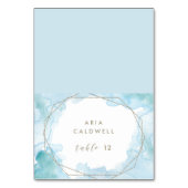 Geometrische Platzkarte für Wasserfarbenlicht Tischnummer (Vorderseite)