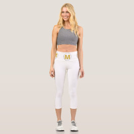 Geometrische Polka-Punkte für Goldmonogramm Capri Leggings