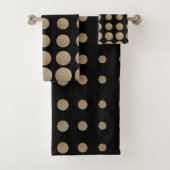 geometrische Pollka-Punkte aus schwarzem Glitzer Badhandtuch Set (Insitu)