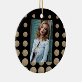 geometrische Pollka-Punkte aus schwarzem Glitzer Keramik Ornament (Rechts)