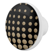 geometrische Pollka-Punkte aus schwarzem Glitzer Keramikknauf (Rechts)