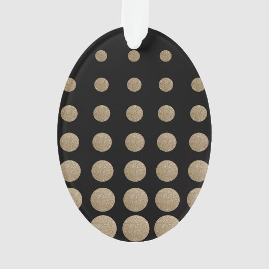geometrische Pollka-Punkte aus schwarzem Glitzer Ornament (Rückseite)