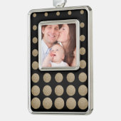 geometrische Pollka-Punkte aus schwarzem Glitzer Rahmen-Ornament Silber (Links)