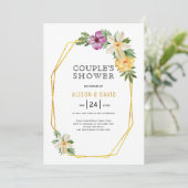 Geometrische Polygon-Blumenzwiebeln Dusche Einladung (Stehend Vorderseite)