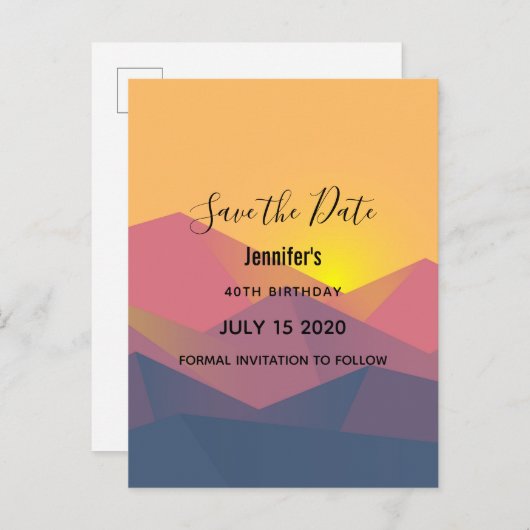 Geometrische Polygone in den Rustikalen Bergen Sav Einladungspostkarte (Vorne/Hinten)